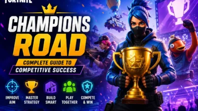 Fortnite player competing in a high-level ranked match on the road to becoming a champion