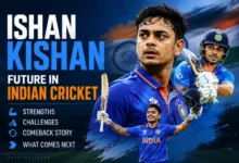 Ishan Kishan preparing to bat for India during an international cricket match