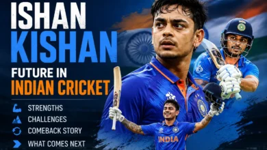 Ishan Kishan preparing to bat for India during an international cricket match