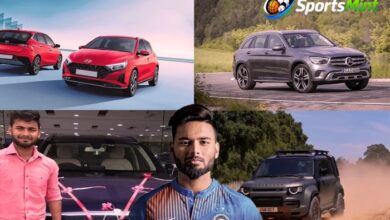 Rishabh Pant posing with a luxury car