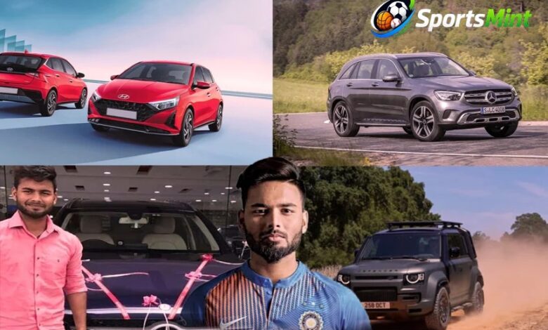 Rishabh Pant posing with a luxury car