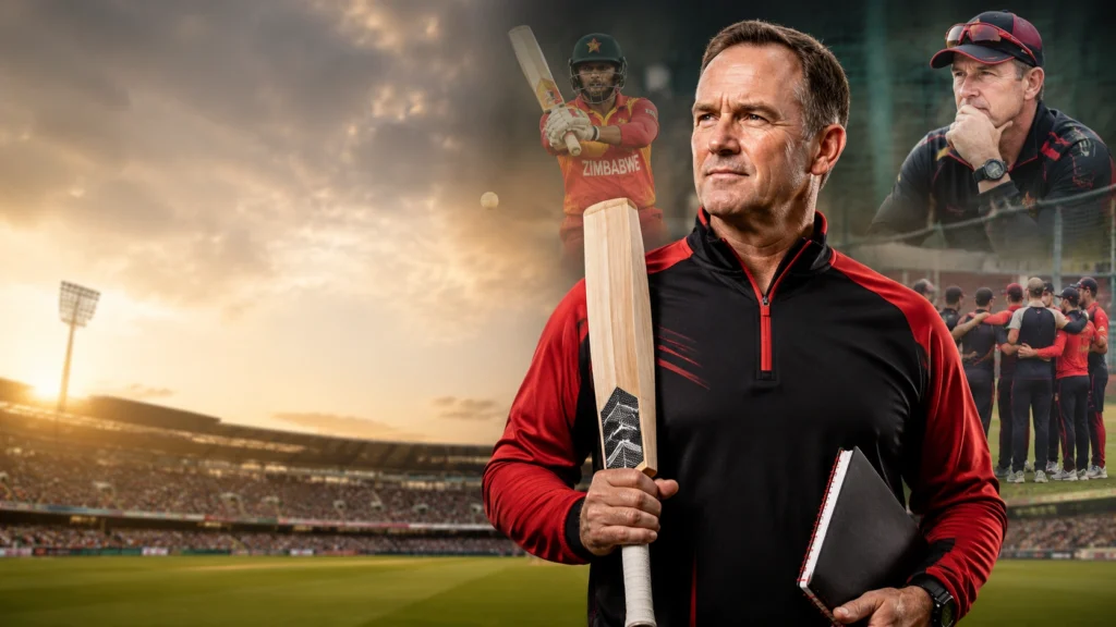 Andy Flower celebrating a century for Zimbabwe