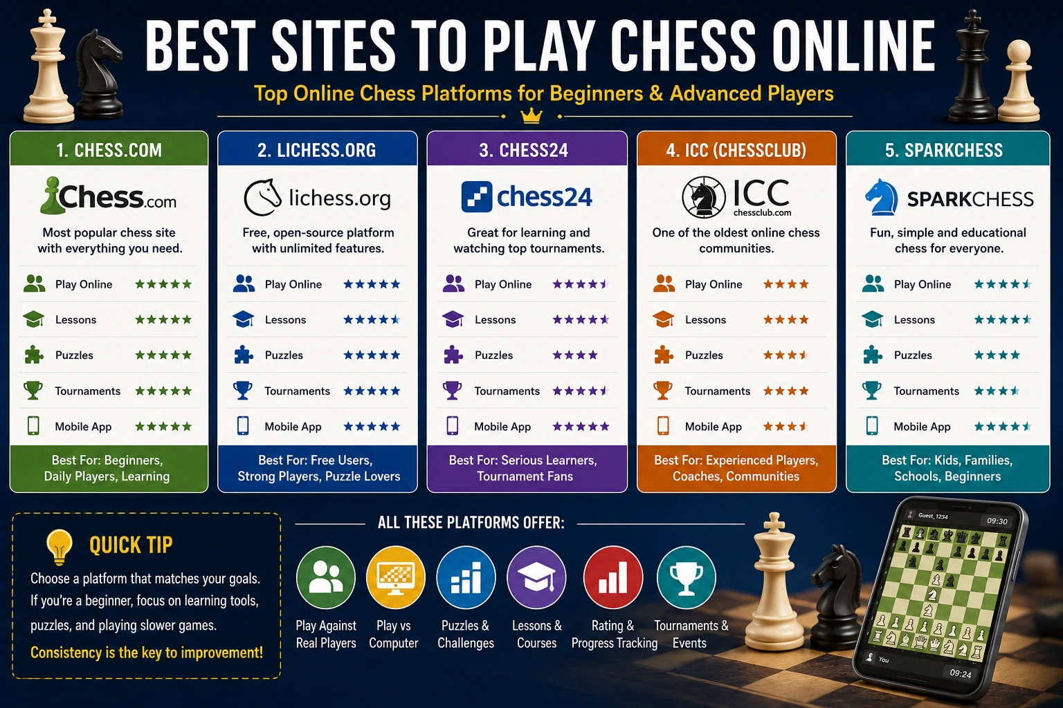 Best sites for play chess online comparison