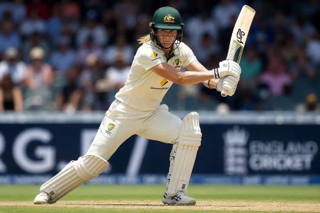 Ellyse Perry batting during a Women's Test match against England
