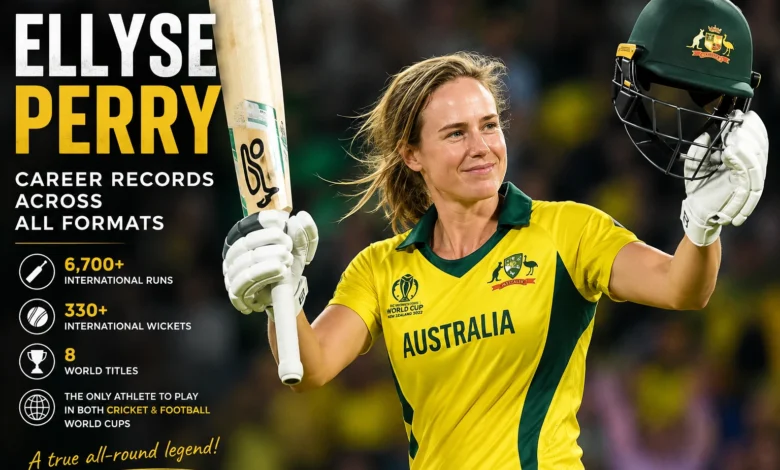 Ellyse Perry celebrating after scoring a century for Australia