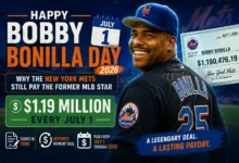 Former New York Mets star Bobby Bonilla during his MLB career as fans celebrate Bobby Bonilla Day