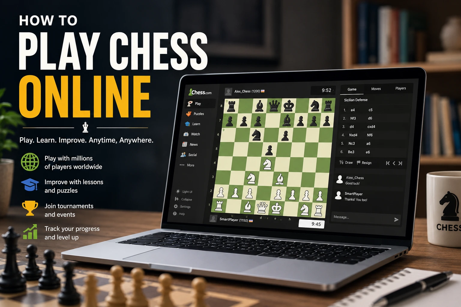 Beginner playing rapid chess online