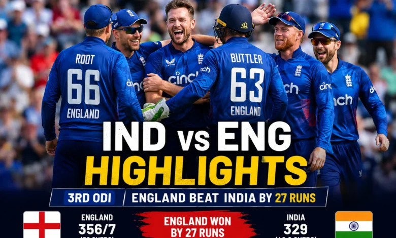 IND vs ENG Highlights 3rd ODI as England defeated India by 27 runs