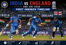 India National Cricket Team vs England Cricket Team Timeline during the 2nd ODI 2026 at Sophia Gardens Cardiff