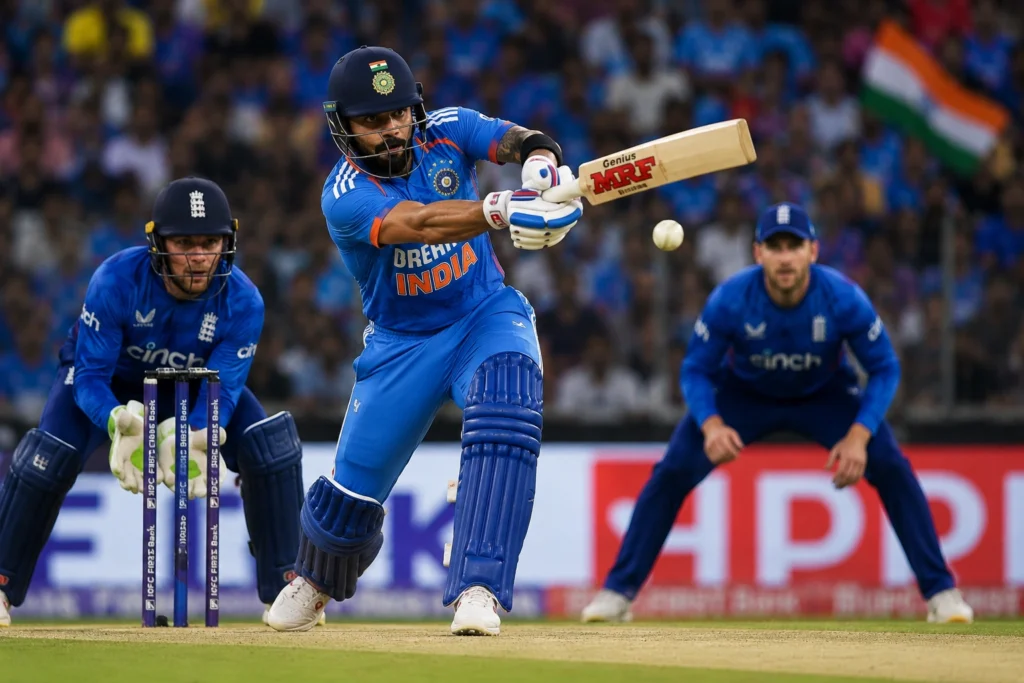 Ind vs Eng: India batting during the chase against England in the 3rd ODI