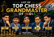 Top chess grandmasters of India including Viswanathan Anand, Gukesh D, and Praggnanandhaa
