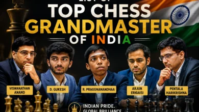 Top chess grandmasters of India including Viswanathan Anand, Gukesh D, and Praggnanandhaa