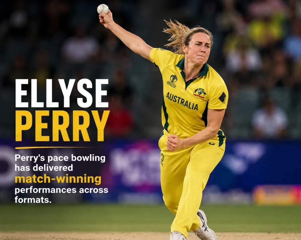 Ellyse Perry bowling for Australia in an ODI