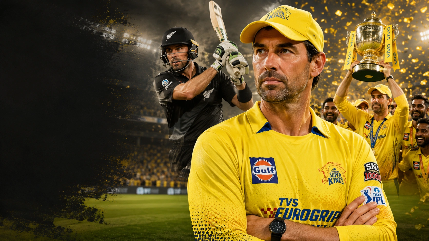 Stephen Fleming batting for New Zealand during an international Test match
