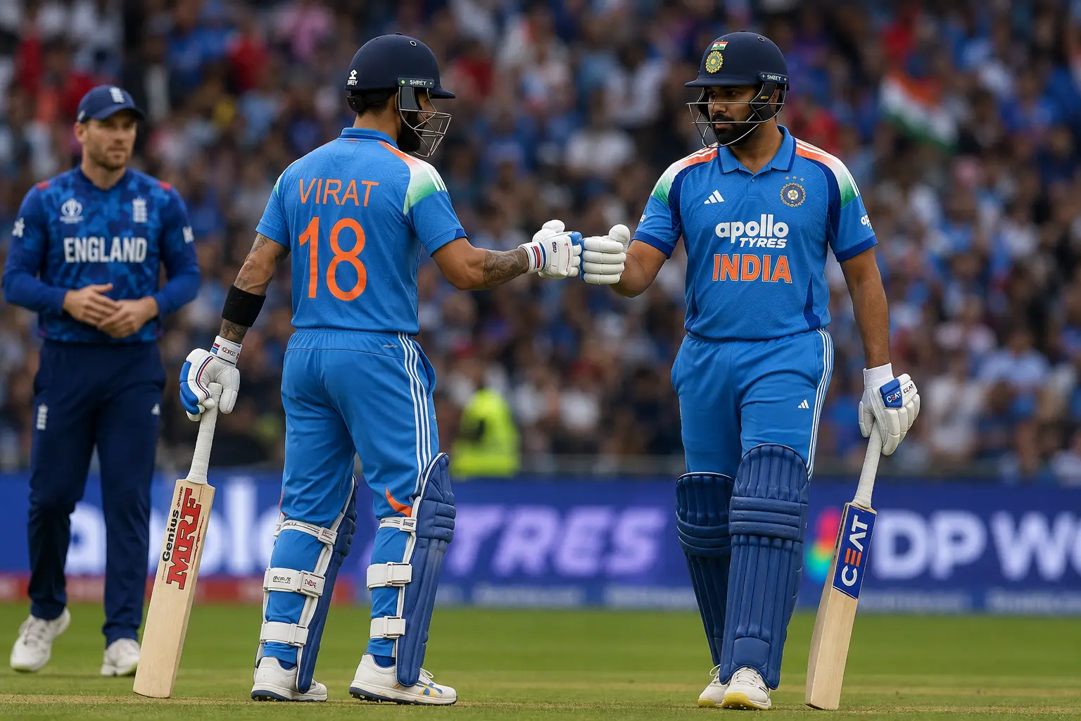 Virat Kohli and Shreyas Iyer batting partnership against England