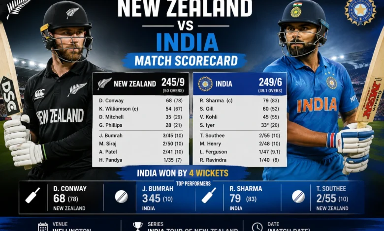 New Zealand National Cricket Team vs India National Cricket Team Match Scorecard Latest Results, History & Analysis
