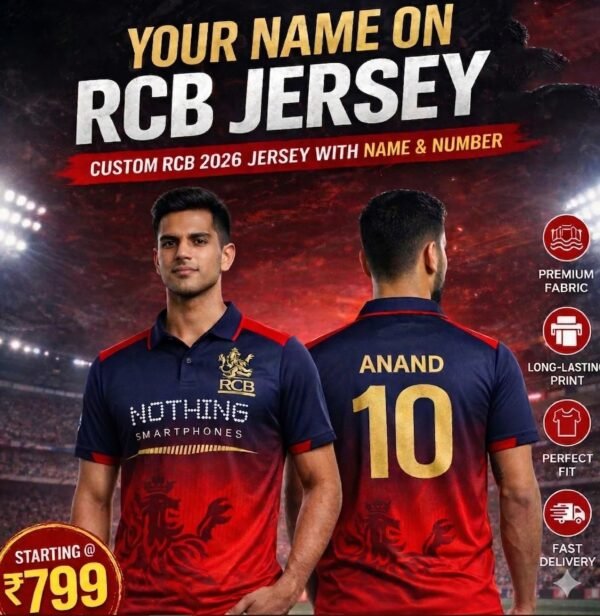 Custom RCB Jersey 2026 with Name & Number - Image 2