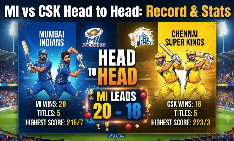 MI vs CSK head to head record and IPL statistics